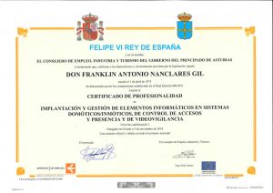 Implantacion Y gestion de sistemas informaticos en sistemas domoticos e inmoticos, control de y accesos de presencia y video vigilancia