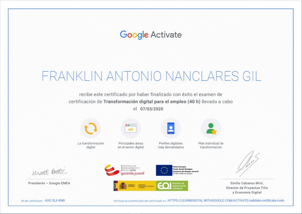 SEO, SEM, Transformacion Digital, EOI, Activate, ecommerce, Inteligencia Artificial, Ciberseguridad, Cybersecurity, IA, AI, Marketing Online, 